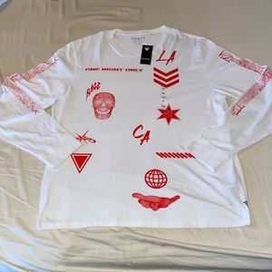 🆕XXL Guess Los Angeles white long sleeve T-shirt